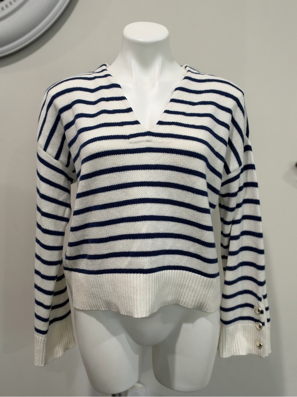 Kerri Rosenthal XOKR "Next Smile's On You" Stripe Sweater